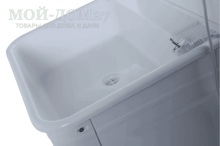 Умывальник с пластиковой тумбой и подогревом | Мой-Дом27 | Объем бака – 22 литра с нагревателем мощностью 1,25 кВт&nbsp;<br>
 Материал умывальника – пластик<br>
 Мойка – пластик белого цвета<br>
 Кран – пластик<br>
Поставляется в разобранном виде